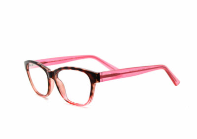 Cute & colourful acetate glasses frames by Mr Foureyes (Olivia style, pink/rose colour, angle shot)