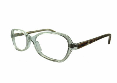 Clear/patterned acetate children's glasses frames by Mr Foureyes, Oscar style, angle shot