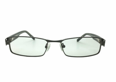Metal children's glasses frames by Mr Foureyes (Stanley style in gunmetal grey, front shot)