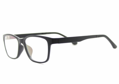 Taylor clip-on prescription sunglasses by Mr Foureyes angle shot optical glasses in black
